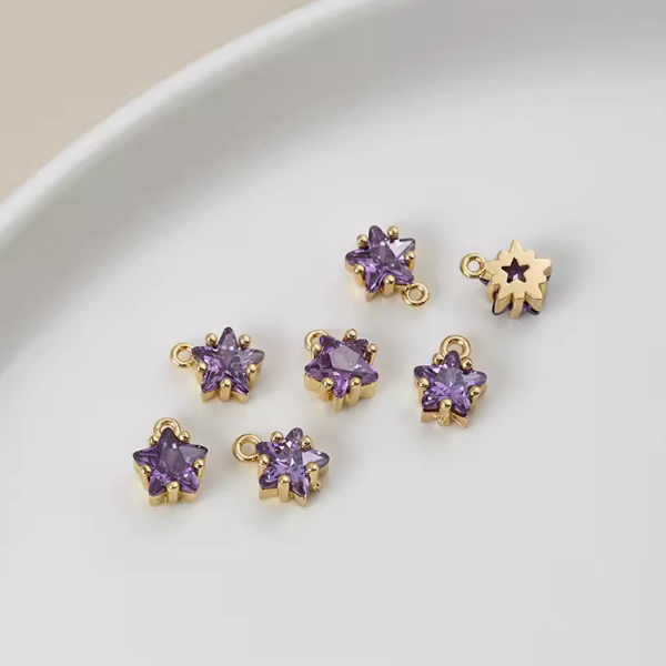 Zircon Small Cute Colorful Stars Pendants