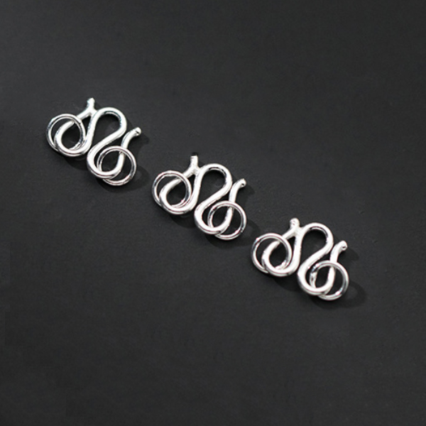 Sterling Silver M Hook Clasp With Rings,Silver Plated