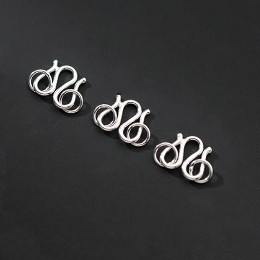 Sterling Silver M Hook Clasp With Rings,Silver Plated