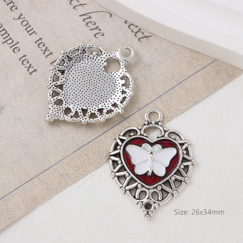 Pendant Halloween Theme Gothic Dark Handmaking DIY Charms Heart Sword