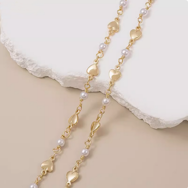 Brass Chain Necklace Heart Charm Diy