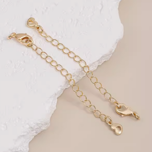 Brass Lobster Claw Clasp With Extended Chain, Gold Plated - CMHS-02