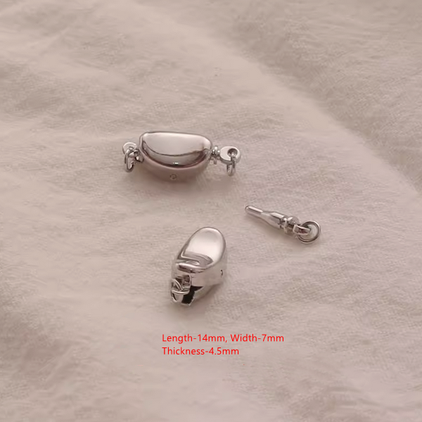Brass Platinum Plated Plain YuanBao Inserts Clasp
