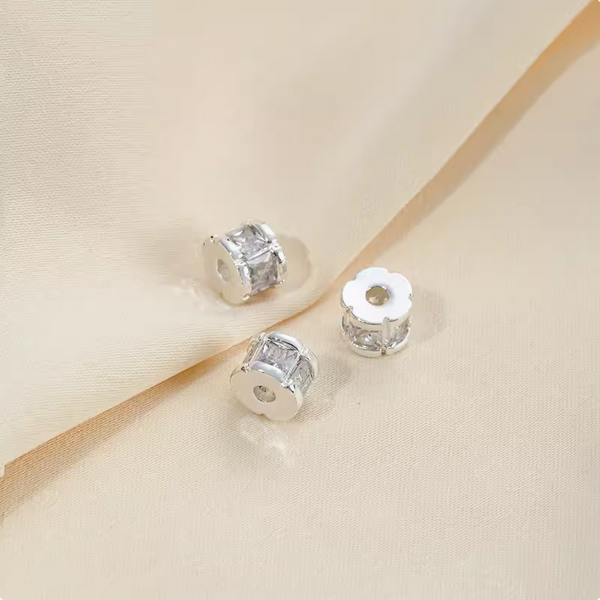 Brass High Quality Zirconic Spare Spacers Silver Plated