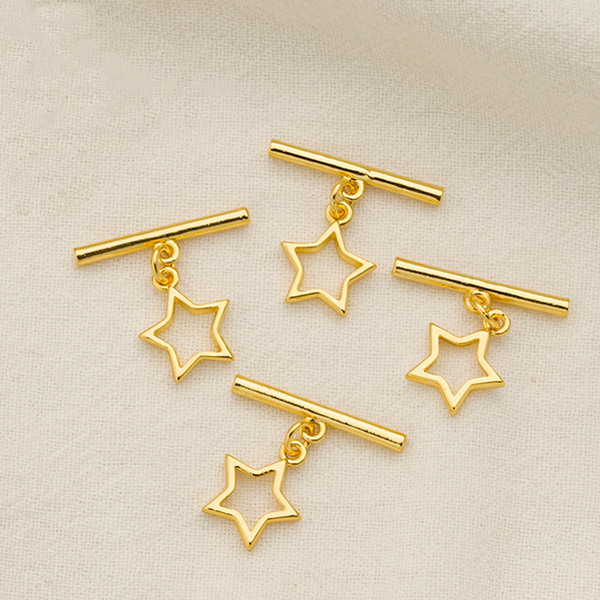 Brass Star Pinch / OT Toggle Clasps Colors Preservation