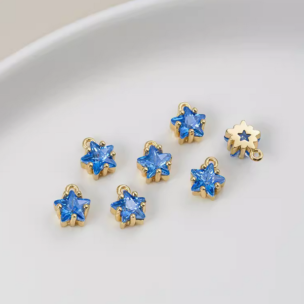 Zircon Small Cute Colorful Stars Pendants