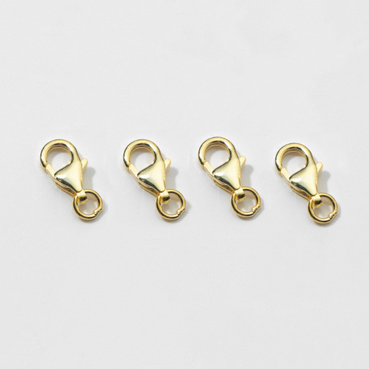Sterling Silver 7x10mm Lobster Claw Clasp Single Ring, Gold Plated -CSSD-11