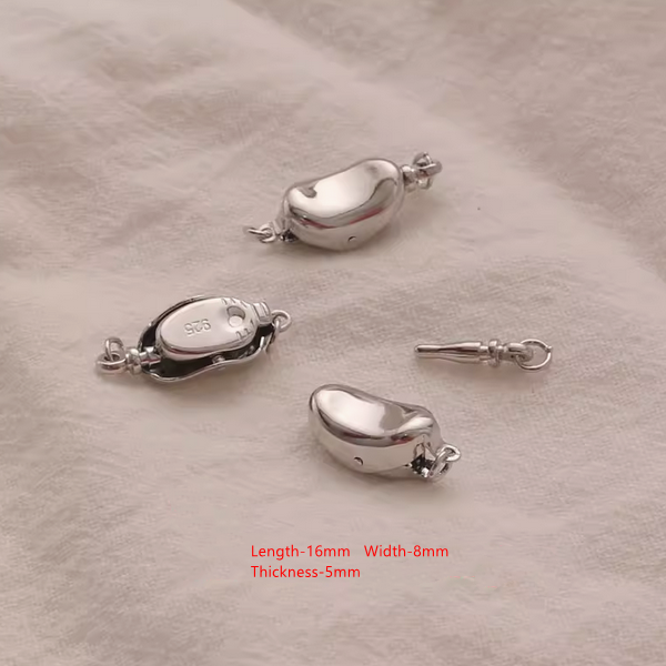 Brass Platinum Plated Plain YuanBao Inserts Clasp