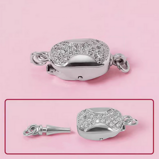 Sterling Silver Bayonet Inserts Clasp, Zirconic -CSCY-04