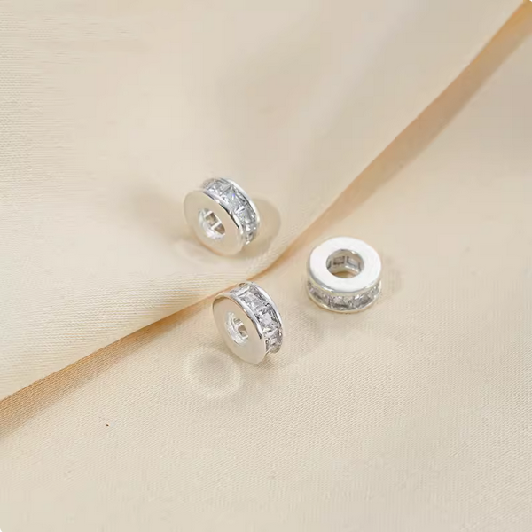 Brass High Quality Zirconic Spare Spacers Silver Plated