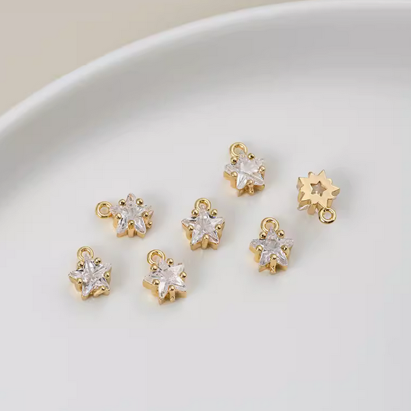 Zircon Small Cute Colorful Stars Pendants