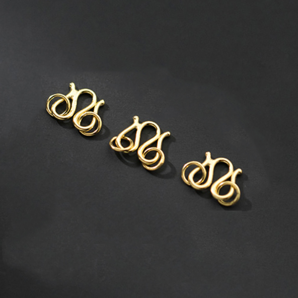 Sterling Silver 8x8.5mm M Hook Clasp ,Gold Plated -CSSX-15