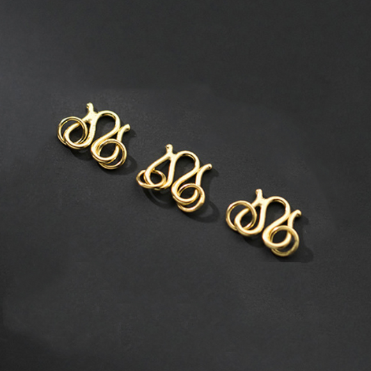 Sterling Silver 8x8.5mm M Hook Clasp ,Gold Plated -CSSX-15