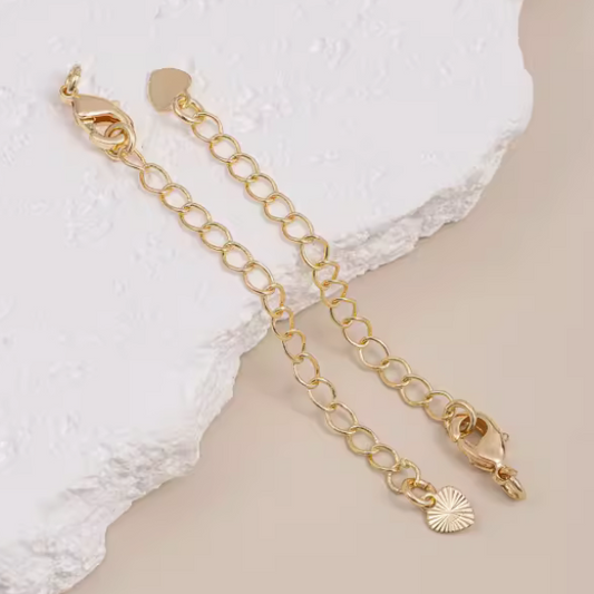 Brass Lobster Claw Clasp With Extended Chain, Gold Plated - CMHS-04