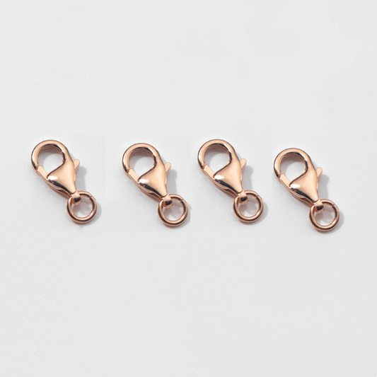 Sterling Silver 7x10mm Lobster Claw Clasp Single Ring, Rose Gold Plated -CSSD-15