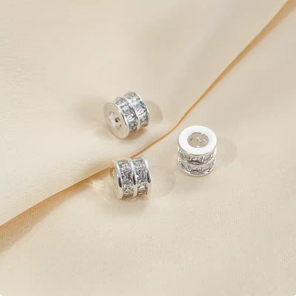 Brass High Quality Zirconic Spare Spacers Silver Plated
