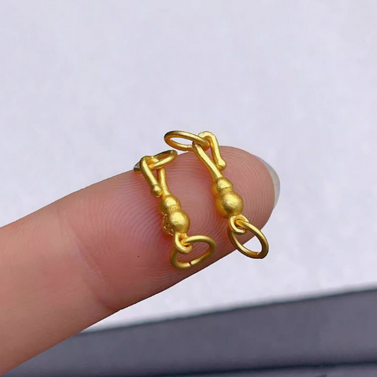 Brass Double Ring Clasp Special Totem, Matt Gold Plated -CSSW-05