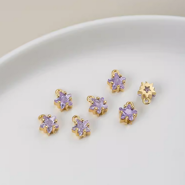 Zircon Small Cute Colorful Stars Pendants