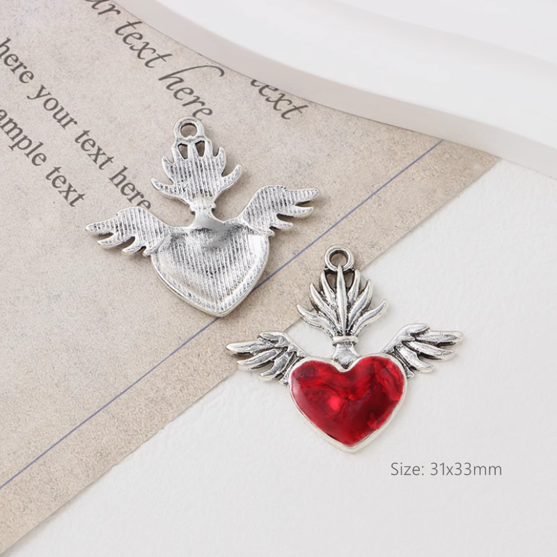 Pendant Halloween Theme Gothic Dark Handmaking DIY Charms Heart Sword