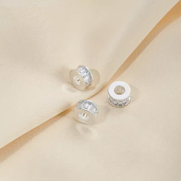 Brass High Quality Zirconic Spare Spacers Silver Plated