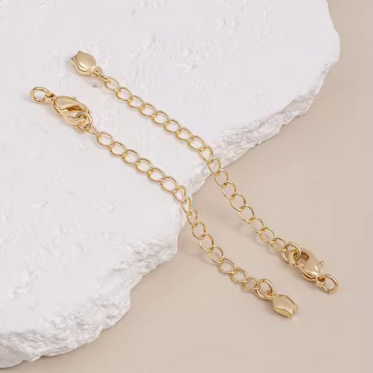 Brass Lobster Claw Clasp With Extended Chain, Gold Plated - CMHS-08