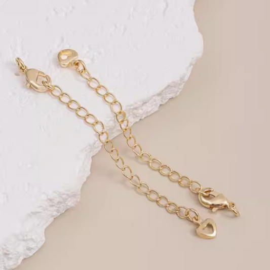 Brass Lobster Claw Clasp With Extended Chain, Gold Plated - CMHS-09