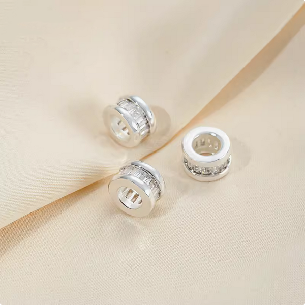 Brass High Quality Zirconic Spare Spacers Silver Plated