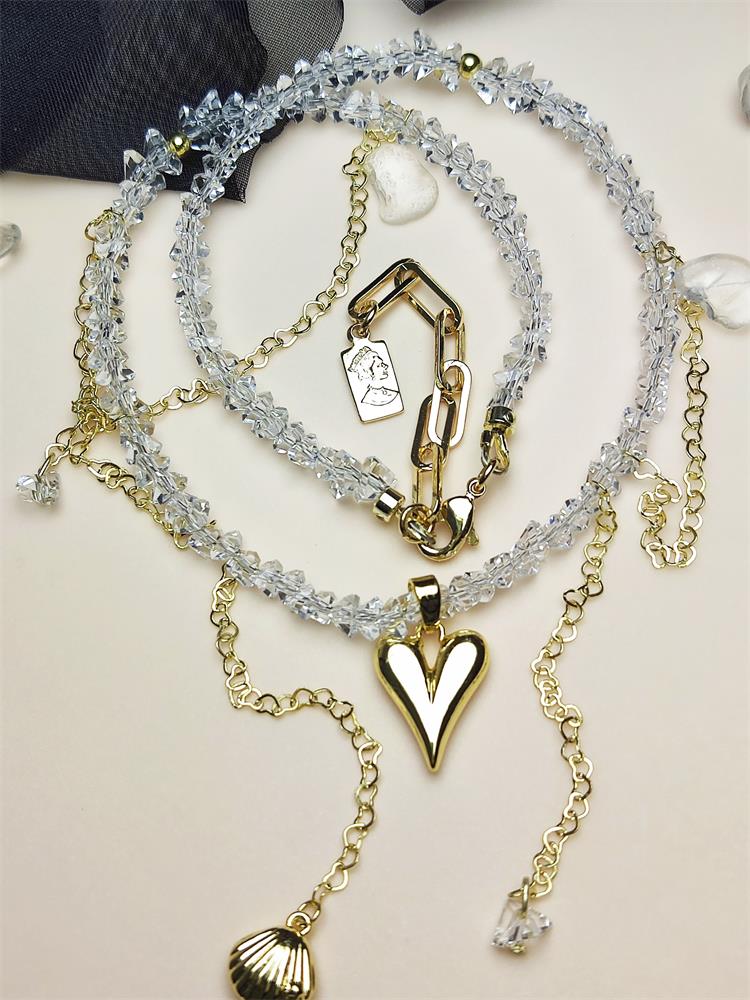 Crystal Beads DIY Material Necklace Kits 14K Shell