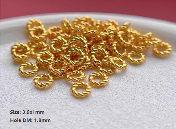 Sterling Silver Spacer Partition Piece, Gold Plated