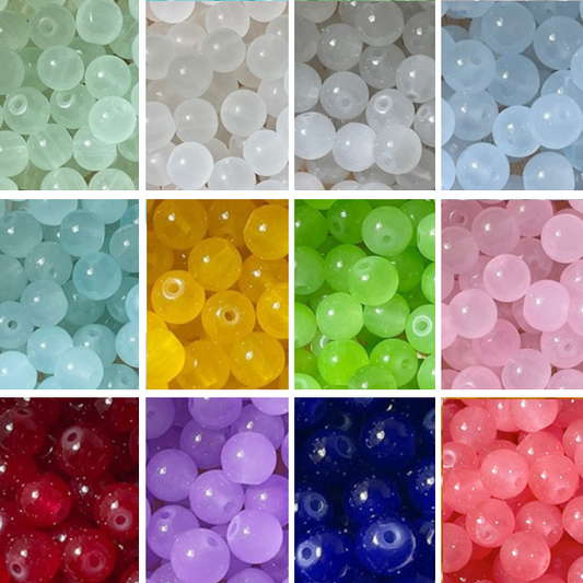 20pcs Glass Beads imitation Jade Beads