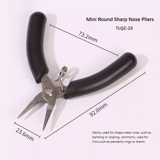 Stainless Steel Mini Round Sharp Nose Pliers- TLQZ-23