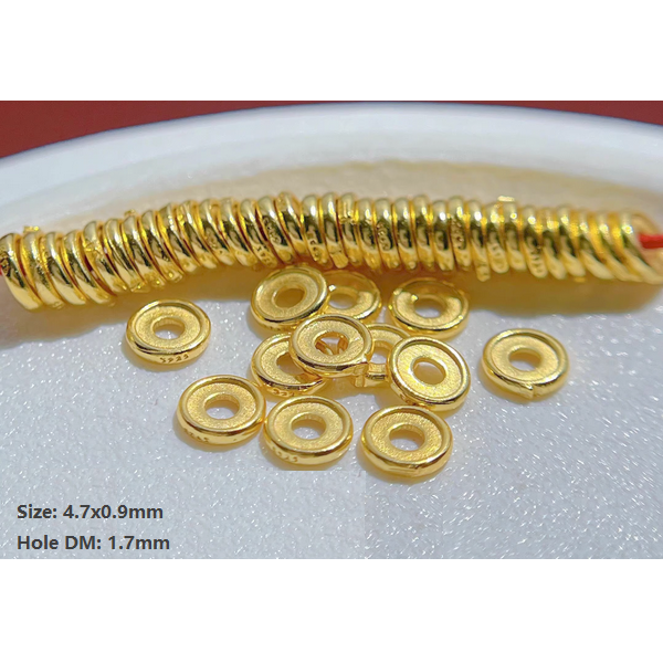 5pcs Sterling Silver Spacer Partition Piece 18K Plated- ASHG-26