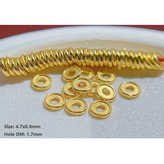 5pcs Sterling Silver Spacer Partition Piece 18K Plated- ASHG-26