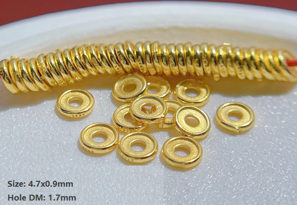 Sterling Silver Spacer Partition Piece, Gold Plated