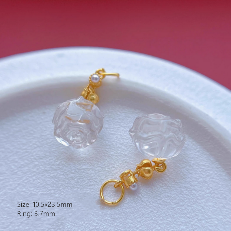 Nature Transparent Crystal Silver Gilded Base Spacers Partitions