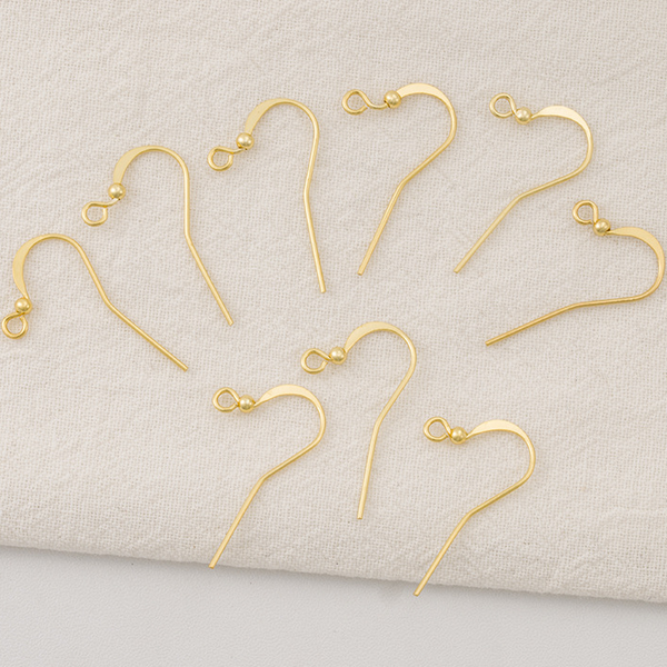 5 Pairs Brass Earring Hook Color Preservation