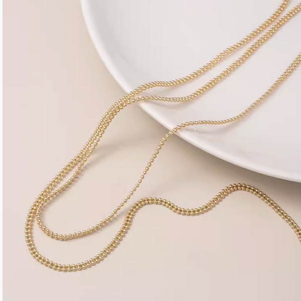 Brass Gold Plated 2 Row Ball Shape Chains