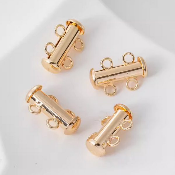 Brass 2/3 Ring Per Row Bayonet Clasp
