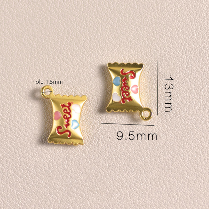 Alloy 14K Gilded Candy Sweet Pendant Piece