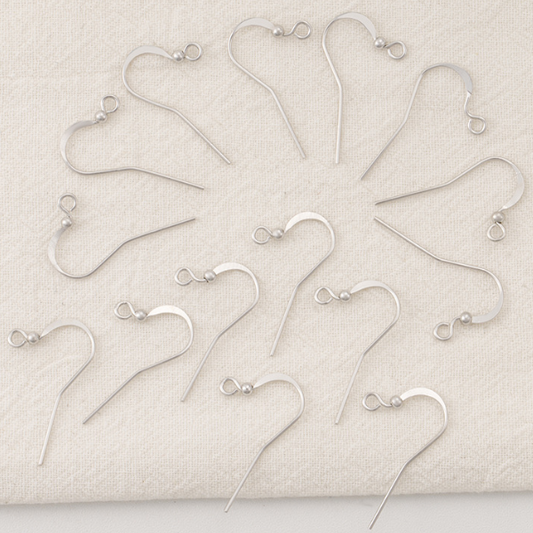 5 Pairs Brass Earring Hook, Platinum Plated - EMGQ-02