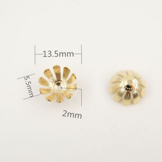 10pcs Brass Petal Spacer Piece