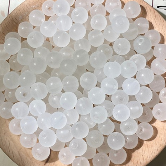 20pcs 8mm Glass Matt Beads -GLCZ-02