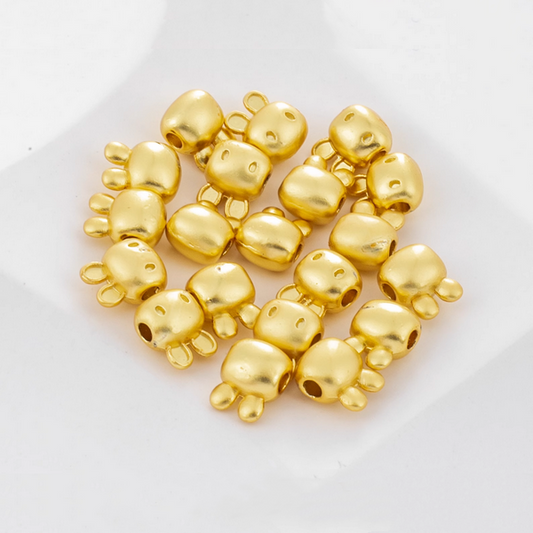 5pcs Alloy Cute Rabbit Shape Spacer - Matt Gold Electroplated - AMKT-01