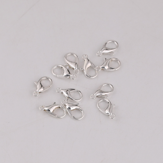 20pcs Stainless Steel 5mm Lobster Claw Clasp, Silver Plated - CMLX-01