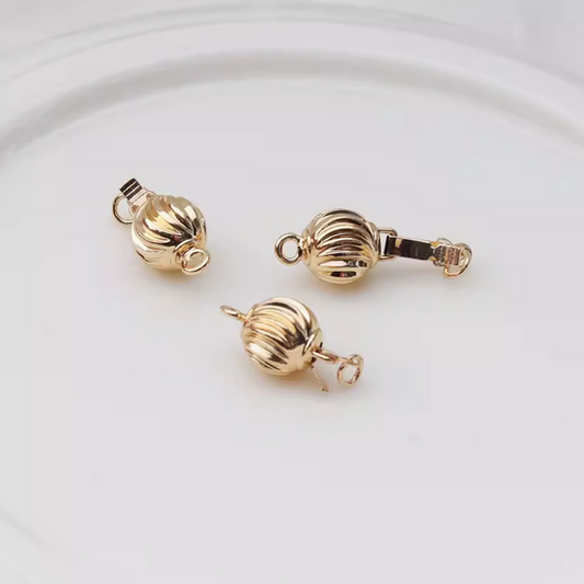 Brass Gilded Plain Inserts Clasp Pumpkin Shape
