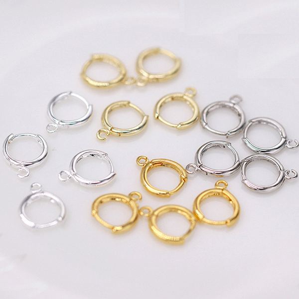 1 Pair Brass Earring Hoop Single Hanging Ring