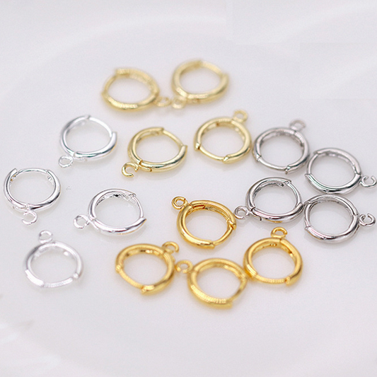 1 Pair Brass Earring Hoop Single Hanging Ring