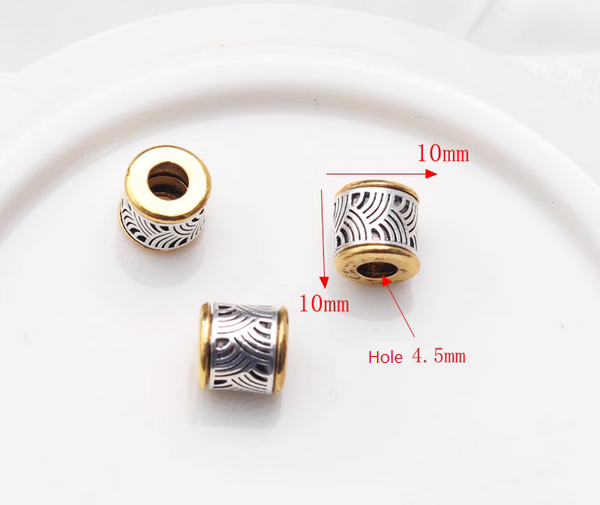 Cylinder & Round With Carved Figure Spacer