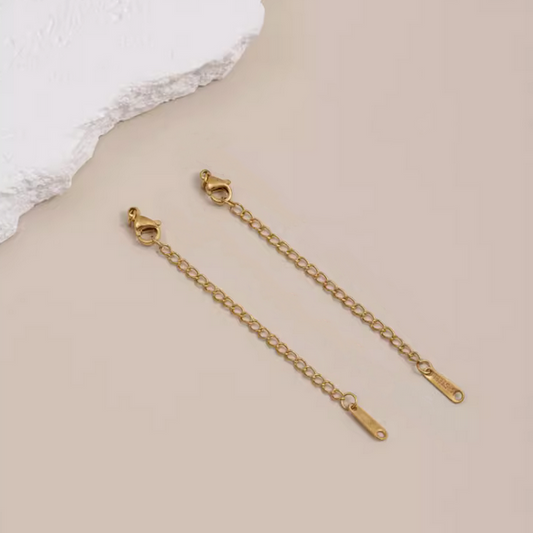 Titanium Steel Lobster Claw Clasp With Chain, Gold Plated - CMLT-01