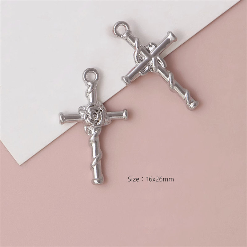 Alloy Platinum Plated Gothic Style Big Cross Pendants